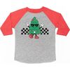 Christmas Tree Dude 3/4 Sleeve Shirt, Heather/Red - Shirts - 1 - thumbnail