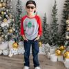 Christmas Tree Dude 3/4 Sleeve Shirt, Heather/Red - Shirts - 2