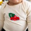 Christmas Truck Patch Long Sleeve Bodysuit, Natural - Onesies - 3