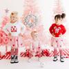 Candy Cane Cutie Christmas Long Sleeve Tutu Bodysuit, Pink - Dresses - 3