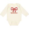 Best Gift Ever Christmas Long Sleeve Bodysuit, Natural - Onesies - 1 - thumbnail