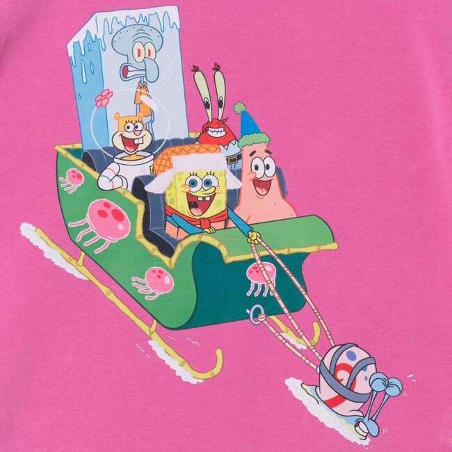 SpongeBob SquarePants™ x Andy & Evan® | Kids Krabby Patty Sleigh Ride Tee | Pink - T-Shirts - 5