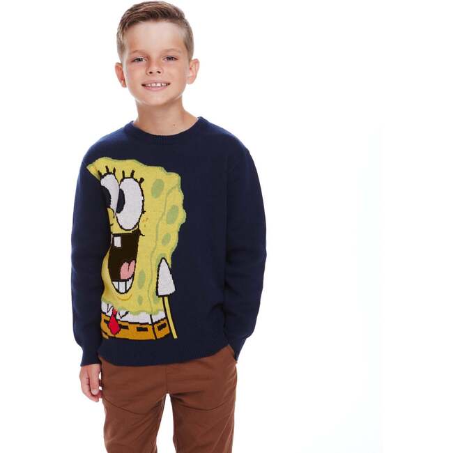 SpongeBob SquarePants™ x Andy & Evan® | Kids (2-7) Oversized Buddies Wrap-around Jacquard Sweater - T-Shirts - 1