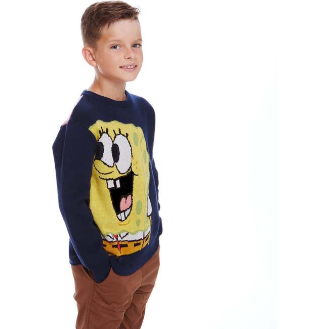 SpongeBob SquarePants™ x Andy & Evan® | Kids (2-7) Oversized Buddies Wrap-around Jacquard Sweater - T-Shirts - 3