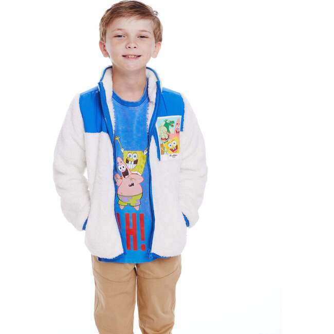 SpongeBob SquarePants™ x Andy & Evan® | Kids (2-7) Bikini Bottom Buddies Sherpa Jacket with Printed Patch Pocket - Jackets - 3