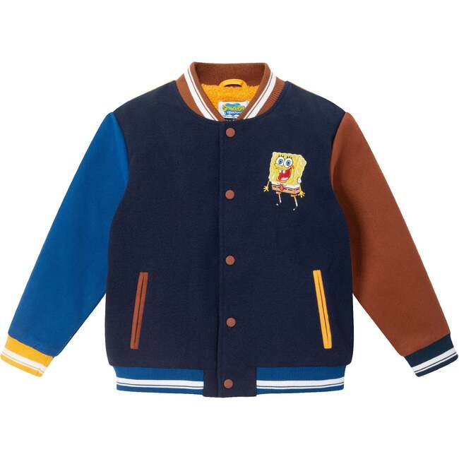 SpongeBob SquarePants™ x Andy & Evan® | Kids (2-12) Patchwork Color-Blocked Varsity Jacket