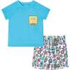 SpongeBob SquarePants™ x Andy & Evan® | Infant 3D Dot Pocket & Bikini Bottom Rash Guard Set - Mixed Apparel Set - 1 - thumbnail