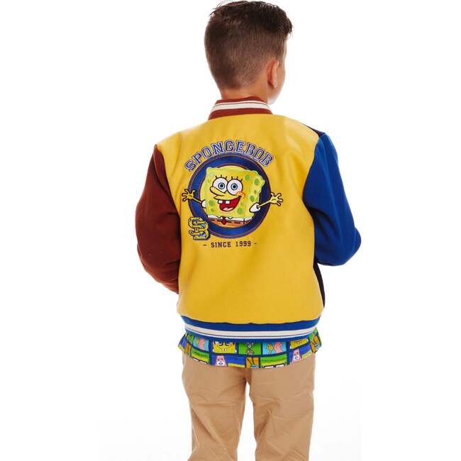 SpongeBob SquarePants™ x Andy & Evan® | Kids (2-12) Patchwork Color-Blocked Varsity Jacket - Jackets - 3