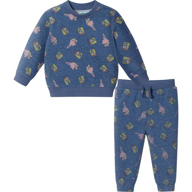 SpongeBob SquarePants™ x Andy & Evan® | Infant (9-24M) Spongebob French Terry Set | Navy