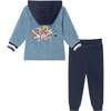 SpongeBob SquarePants™ x Andy & Evan® | Infant Embroidery Shellebration Brushed Washed Oxford Hooded Shacket Set - Mixed Apparel Set - 4