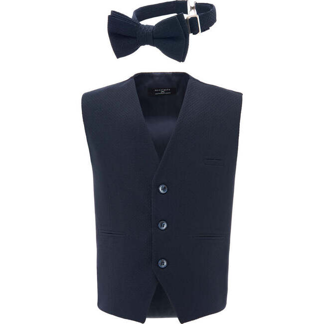 Solid Vest & Bowtie, Navy