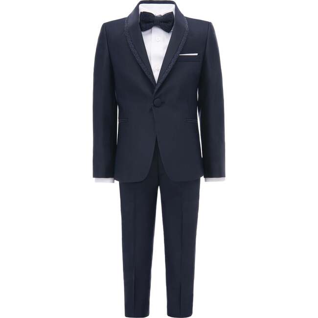 Glitter Trim Suit, Navy