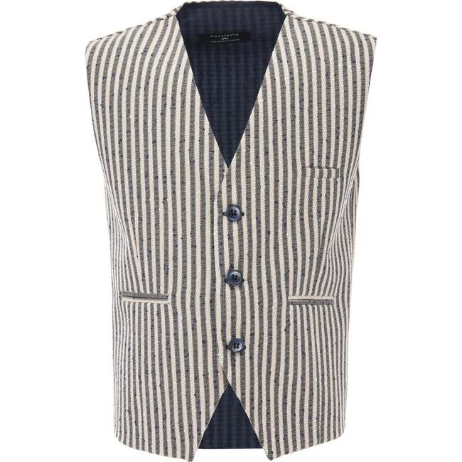 Striped Vest & Bowtie, Beige