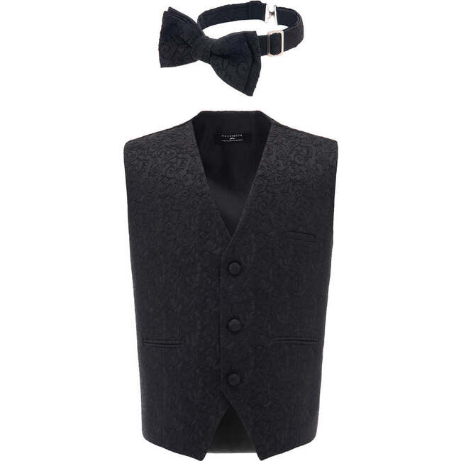 Paisley Print Vest & Bowtie, Black