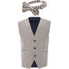 Striped Vest & Bowtie, Beige - Suits & Separates - 4