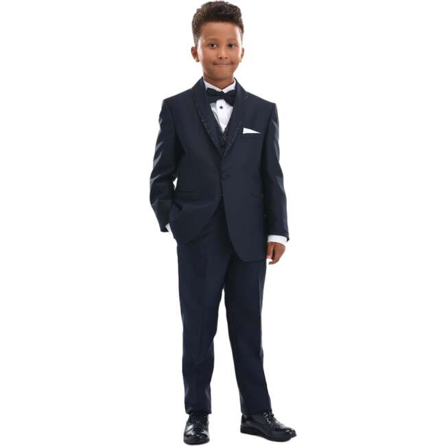 Glitter Trim Suit, Navy - Suits & Separates - 2