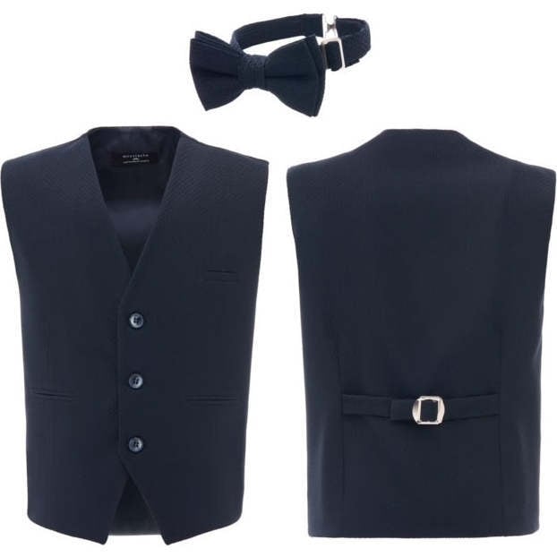 Solid Vest & Bowtie, Navy - Suits & Separates - 4