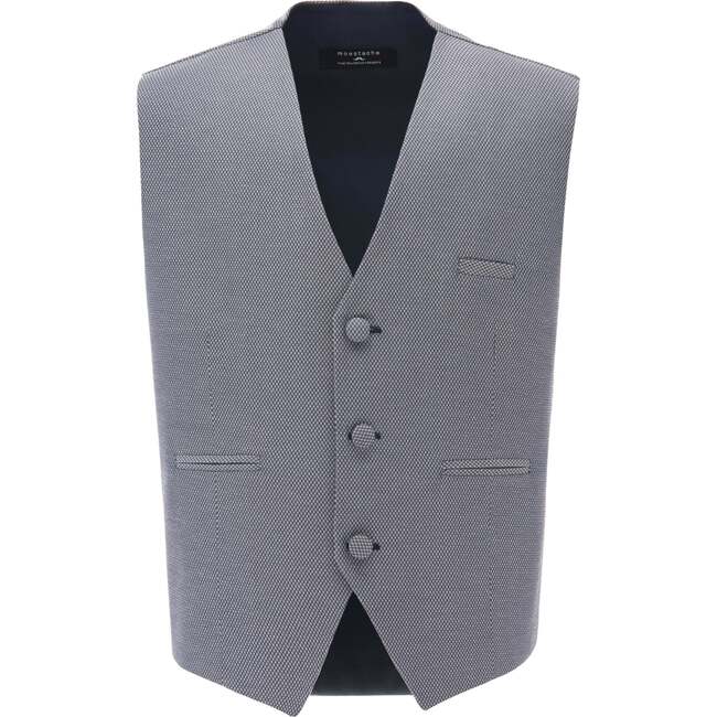 Micro Print Vest & Bowtie, Grey