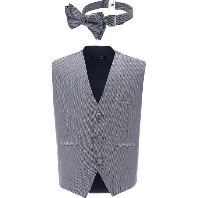 Micro Print Vest & Bowtie, Grey - Suits & Separates - 4