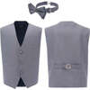 Micro Print Vest & Bowtie, Grey - Suits & Separates - 5