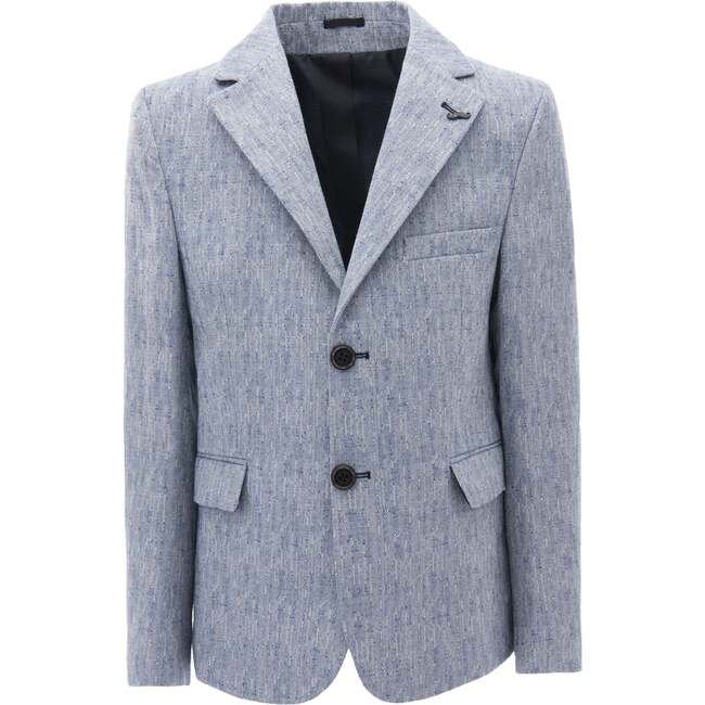 Tweed Peak Lapel Blazer, Blue