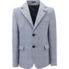 Tweed Peak Lapel Blazer, Blue - Blazers & Sport Coats - 1 - thumbnail