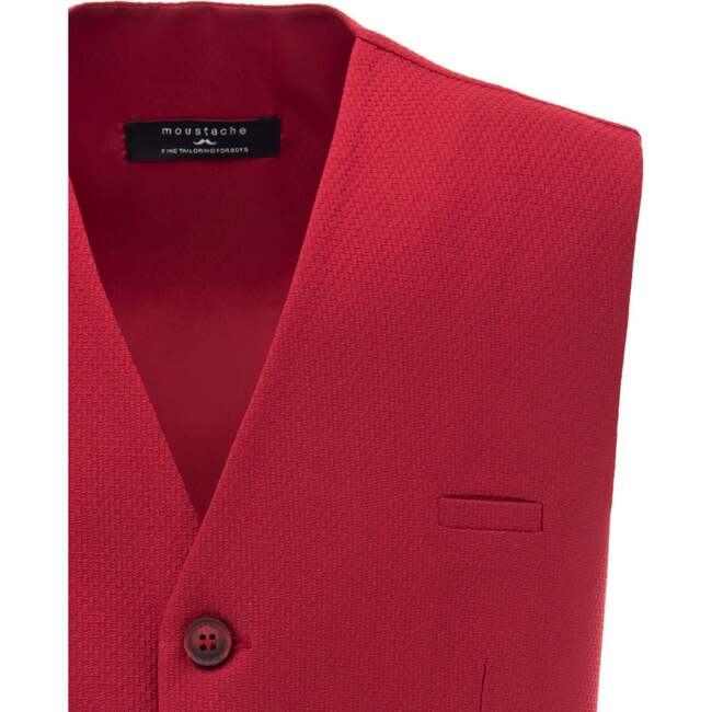 Solid Vest & Bowtie, Red - Suits & Separates - 5