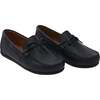 Moccasin Loafers, Navy - Slip Ons - 1 - thumbnail