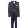 5pc Damasque Print Suit, Navy - Suits & Separates - 1 - thumbnail