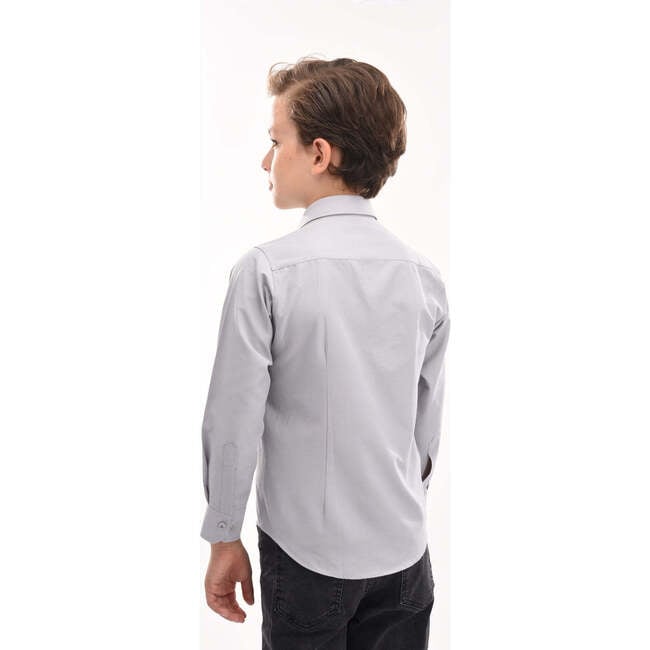 Solid Dress Shirt, Gray - Shirts - 2