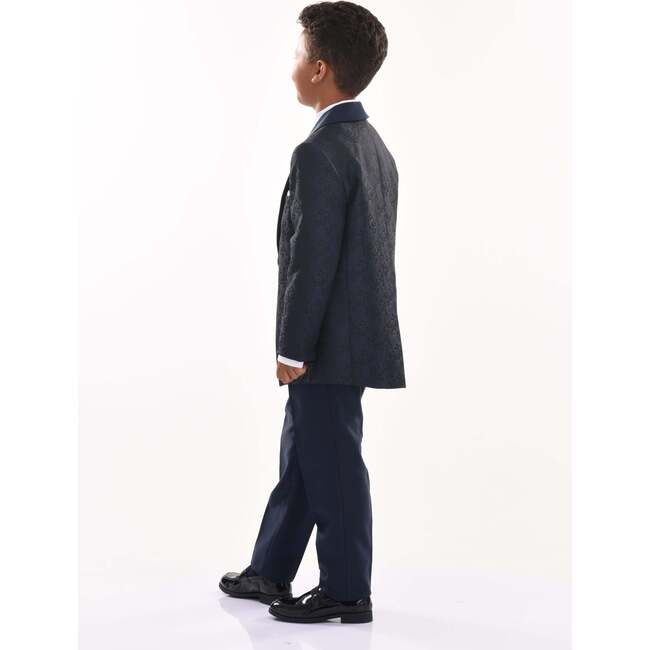 5pc Damasque Print Suit, Navy - Suits & Separates - 5