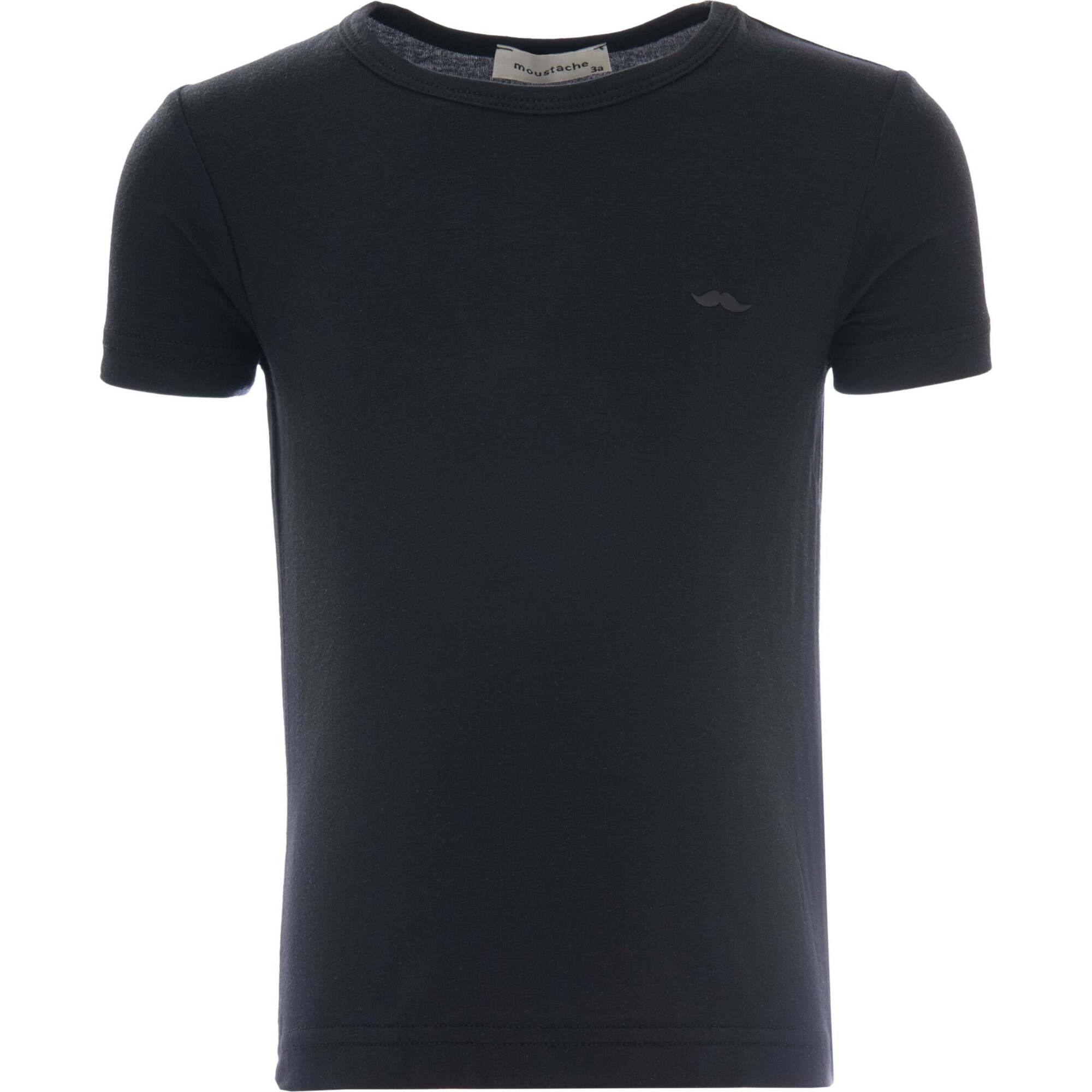 Solid Cotton T-Shirt, Black - T-Shirts - 1