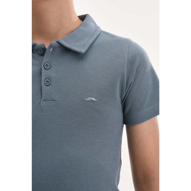 Solid Logo Polo, Blue - Polo Shirts - 2