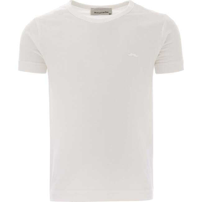 Solid Cotton T-Shirt, Off White - T-Shirts - 1