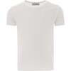 Solid Cotton T-Shirt, Off White - T-Shirts - 1 - thumbnail