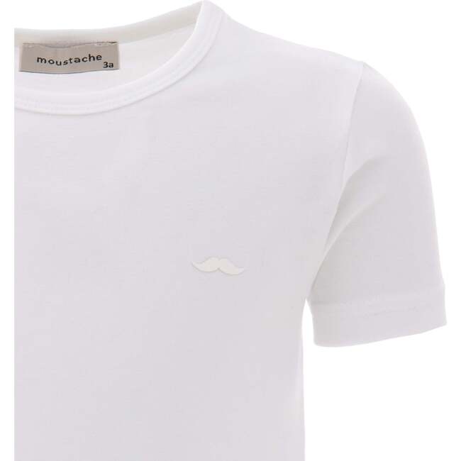 Solid Cotton T-Shirt, White - T-Shirts - 3