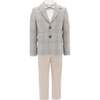 Plaid Peak Lapel Suit, Beige - Suits & Separates - 1 - thumbnail