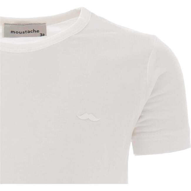 Solid Cotton T-Shirt, Off White - T-Shirts - 3