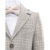 Plaid Peak Lapel Suit, Beige - Suits & Separates - 2