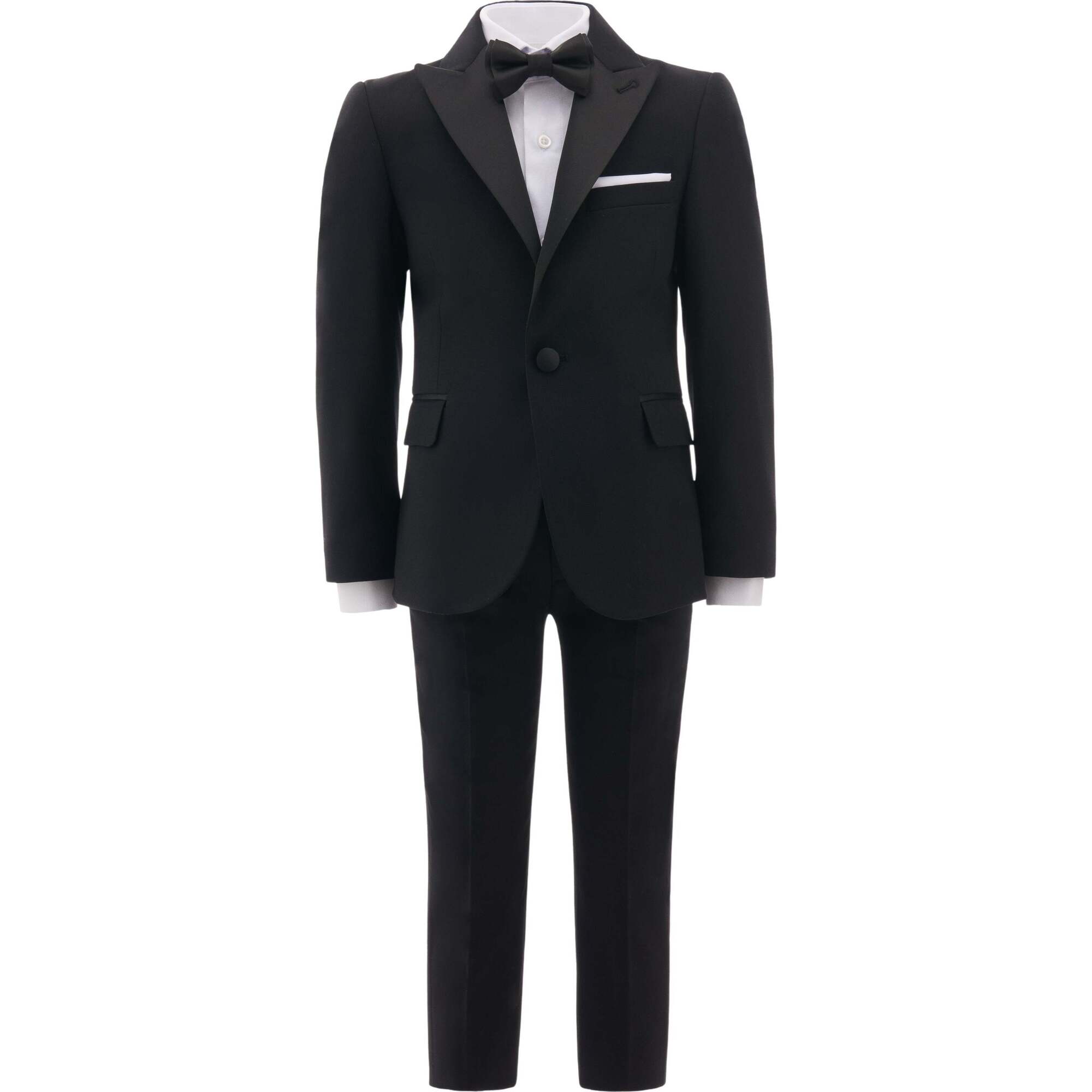 Peak Lapel Suit, Black - Suits & Separates - 1