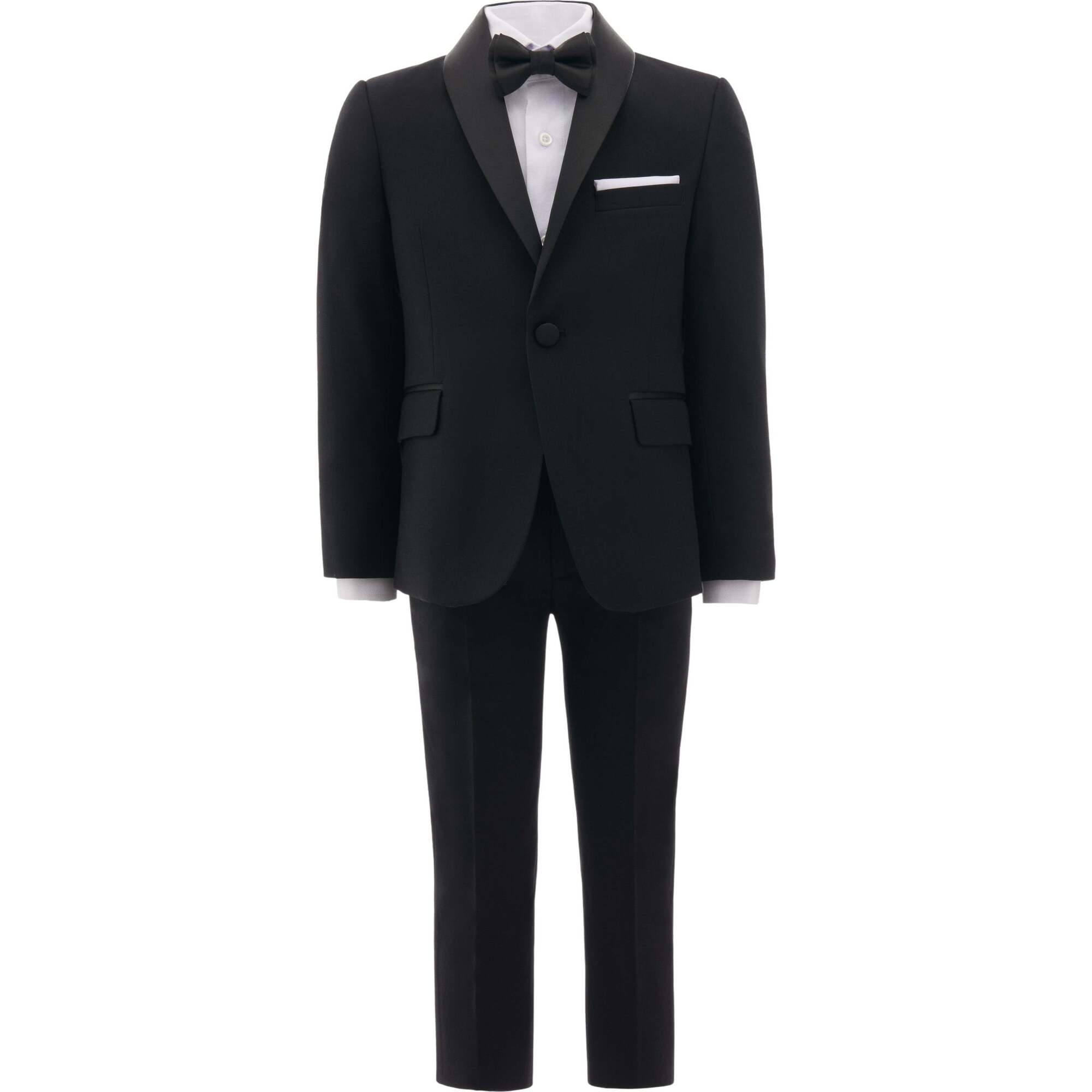 Shawl Lapel Suit, Black - Suits & Separates - 1