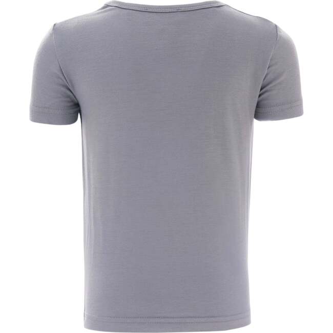 Solid Cotton T-Shirt, Grey - T-Shirts - 3