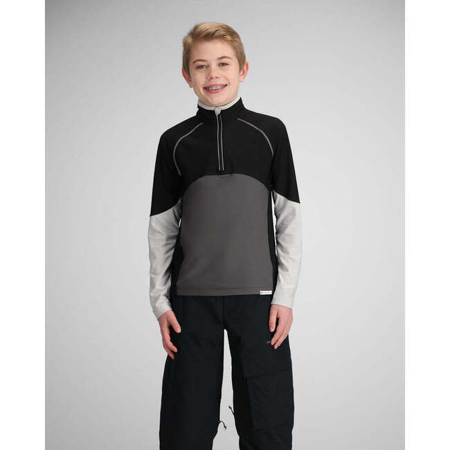 Banff Ski-Ready Interior Windguard 1/4-Zip 2-Way Stretch Baselayer, Black - Jackets - 2