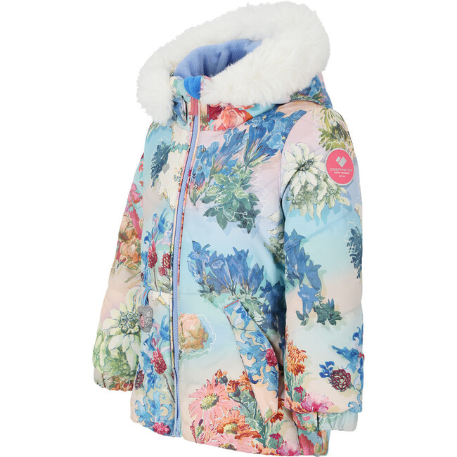 Roselet Ski-Ready Interior Windguard Waterproof Hooded Jacket, Sunset Flowers