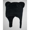 Teddy Fur Sherpa Under-Chin Strap Hook-N-Loop Hat, Black - Winter Hats - 1 - thumbnail