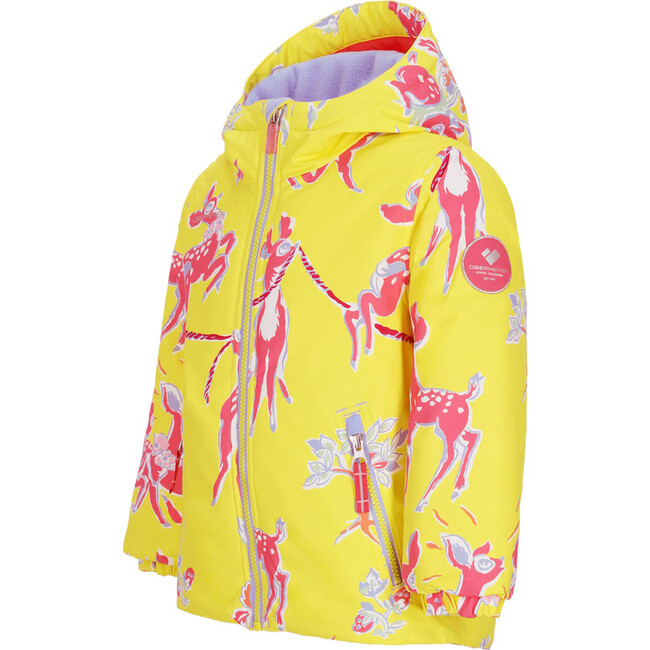 Ashor I-Grow™ Fleece Ear Warmer Interior Wind Guard Hooded Jacket, Floral Fauna