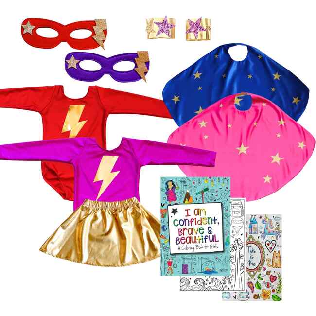 Ultimate Superhero Costume Gift Set, Red Pink