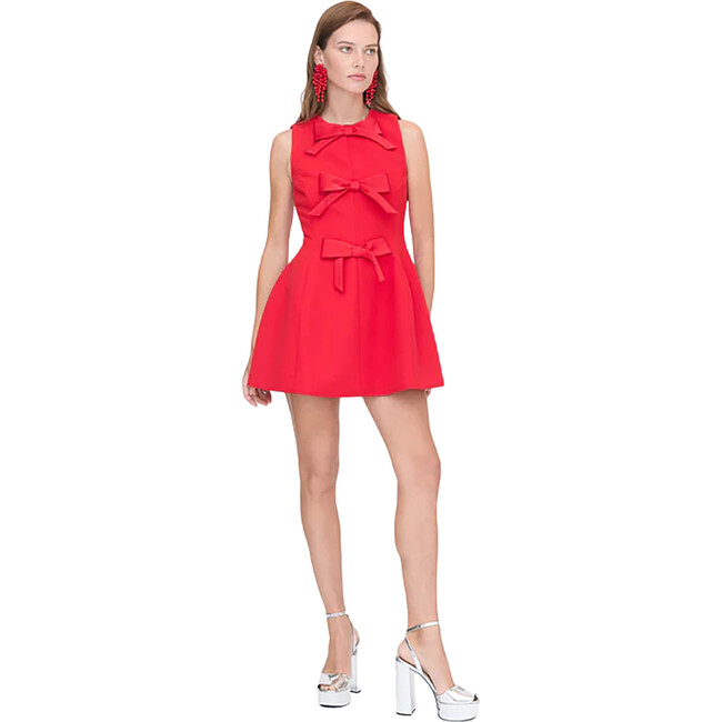 Women's Blythe Bows A-Line Micro Mini Skirt Dress, Red & Red Bows - Dresses - 2