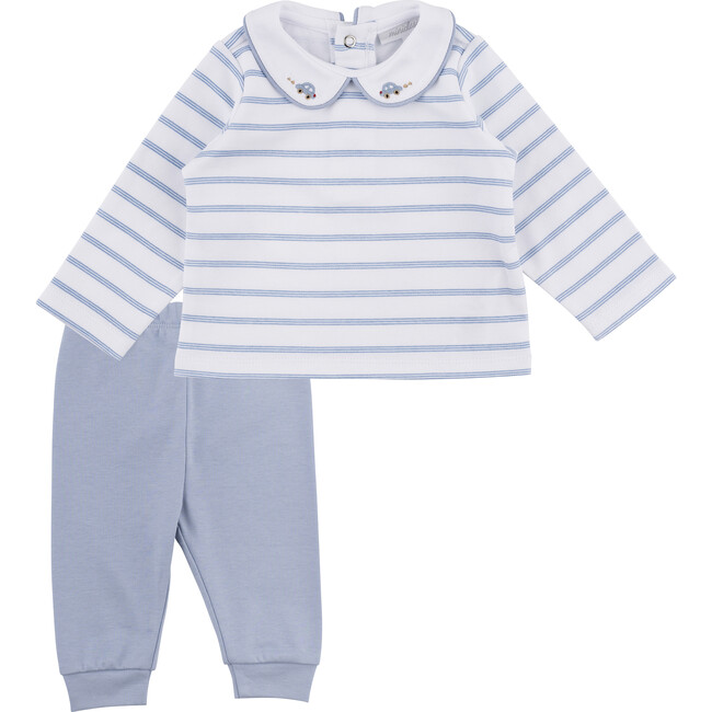 Stripe Top & Pant Set, Blue