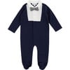 Tuxedo Footed Coveral, Navy - Footie Pajamas - 1 - thumbnail